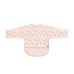 Αδιάβροχη Ποδιά Πλαστική Με Αυτοκόλλητο Τσέπη & Μανίκια Arty Pink Kikka Boo