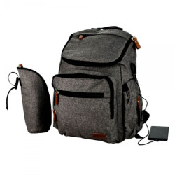 Backpack Τσάντα Πλάτης Αλλαξιέρα Με USB Grey Bebe Stars